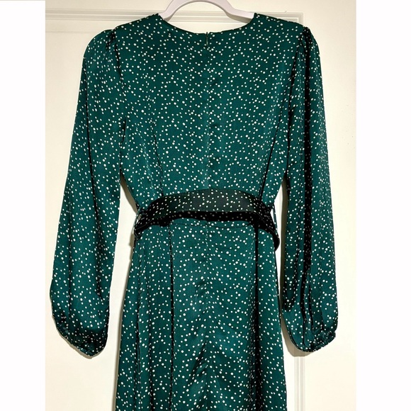 Emerald green polka dot dress - Picture 4 of 4